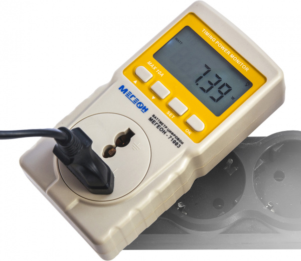 Ваттметр с функцией таймера МЕГЕОН 71003 купить по низкой цене | МАКСПРОФИТ Ваттметр с функцией таймера МЕГЕОН 71003 купить по низкой цене | МАКСПРОФИТ