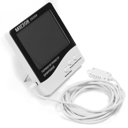 Цифровой настольный термогигрометр с выносным датчиком МЕГЕОН 20209 купить по низкой цене | МАКСПРОФИТ Цифровой настольный термогигрометр с выносным датчиком МЕГЕОН 20209 купить по низкой цене | МАКСПРОФИТ