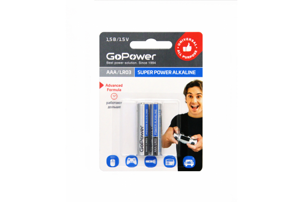 GoPower LR03 AAA, уп. 2 шт. купить по низкой цене | МАКСПРОФИТ GoPower LR03 AAA, уп. 2 шт. купить по низкой цене | МАКСПРОФИТ
